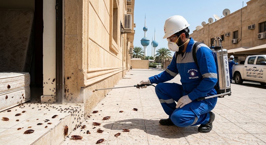 رش صراصير ونمل وبق بالكويت